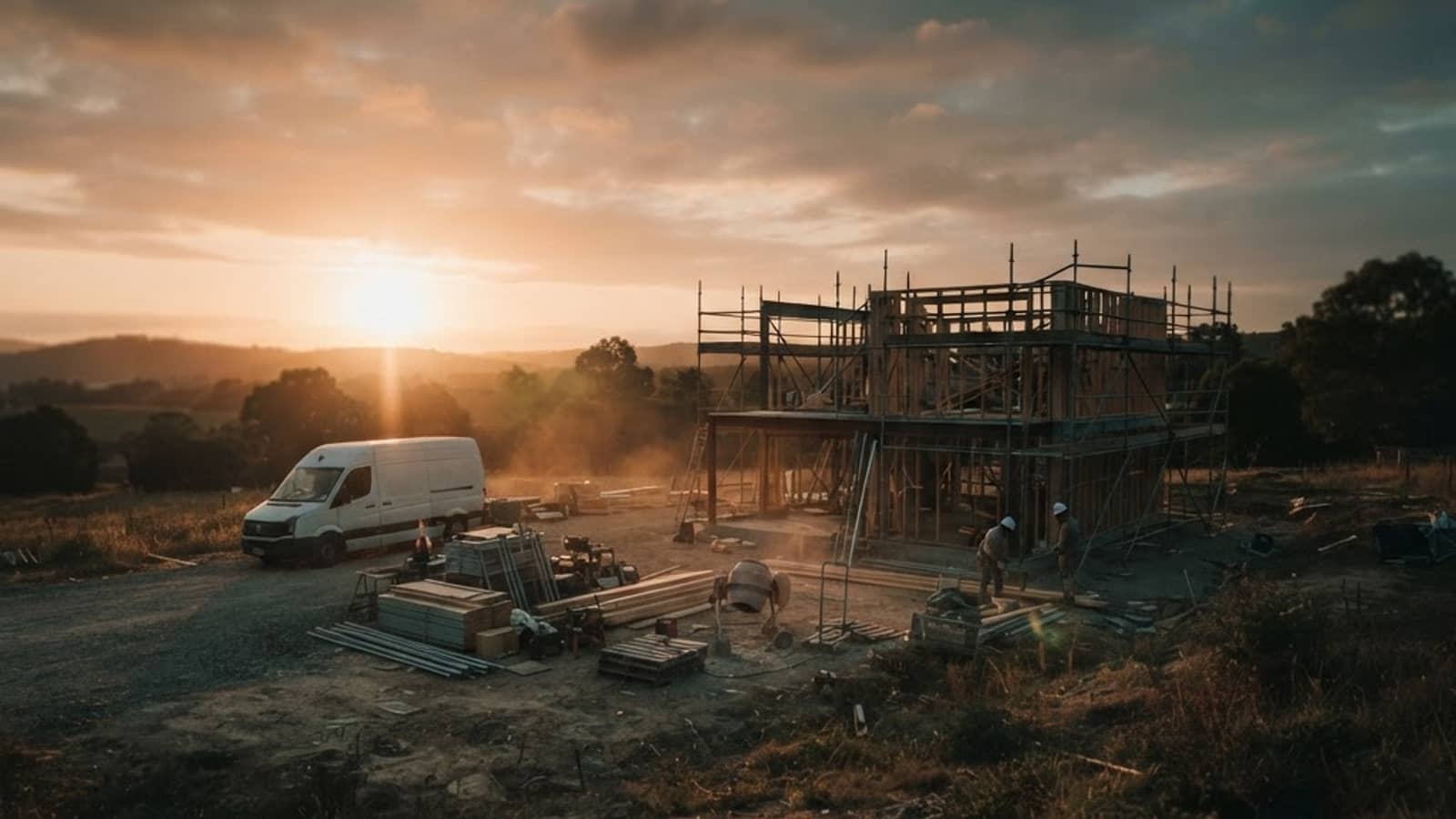 Area di lavoro al tramonto